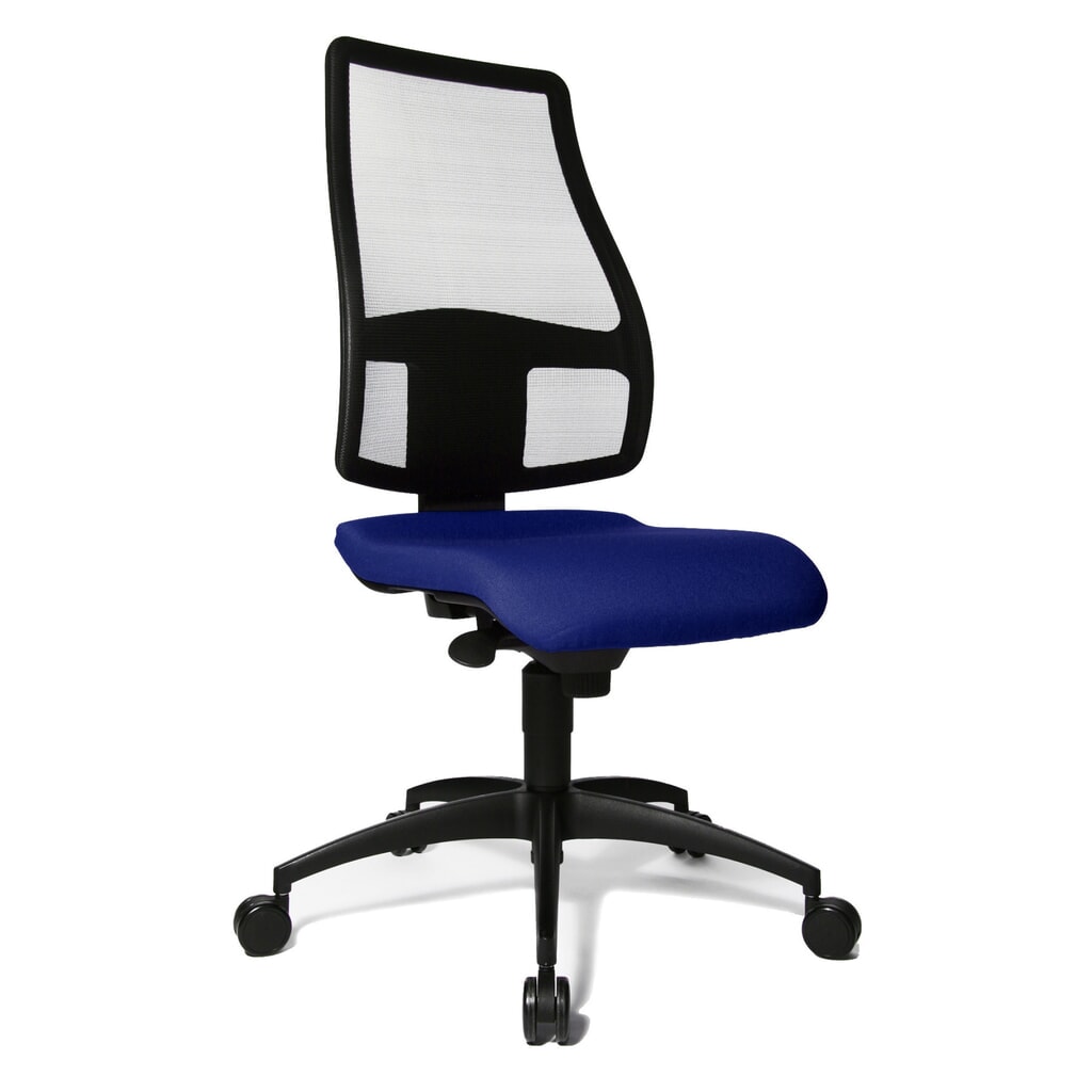Chaise de bureau pivotante Topstar® Syncro, dossier en mesh respirant, bleu royal Illustration du produit: Chaise de bureau pivotante Topstar® Syncro, dossier en mesh respirant, bleu royal