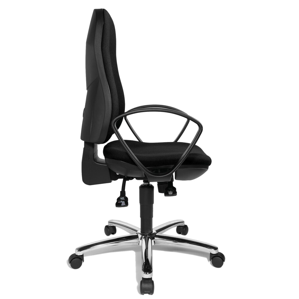 N° de l'image du produit 3 : Chaise de bureau pivotante Topstar® Syncro-Steel II, dossier rembourré, noir