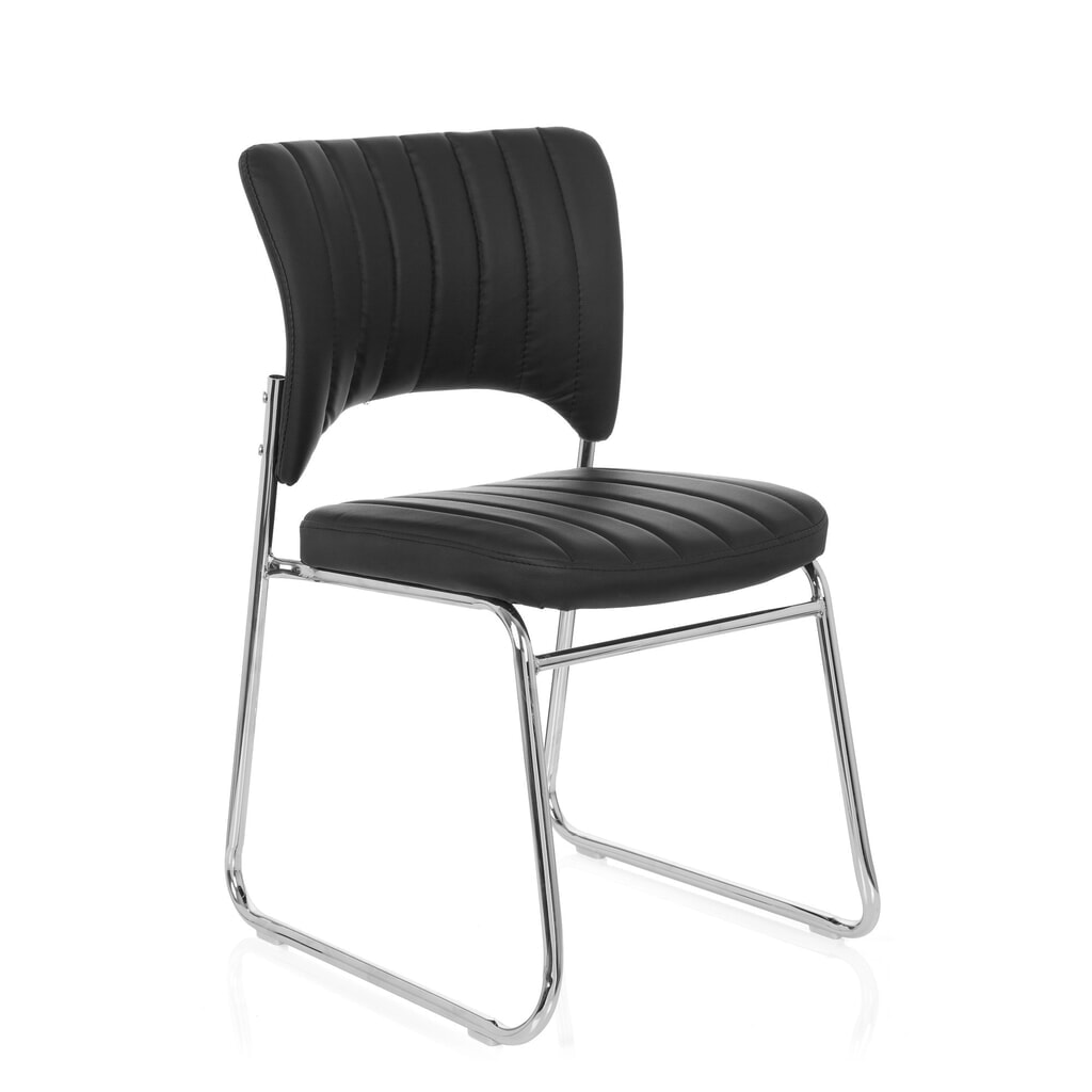 Chaise de conférence / chaise-visiteur hjh OFFICE CASPI V PU, noir N° de l'image du produit 2 : Chaise de conférence / chaise-visiteur hjh OFFICE CASPI V PU, noir