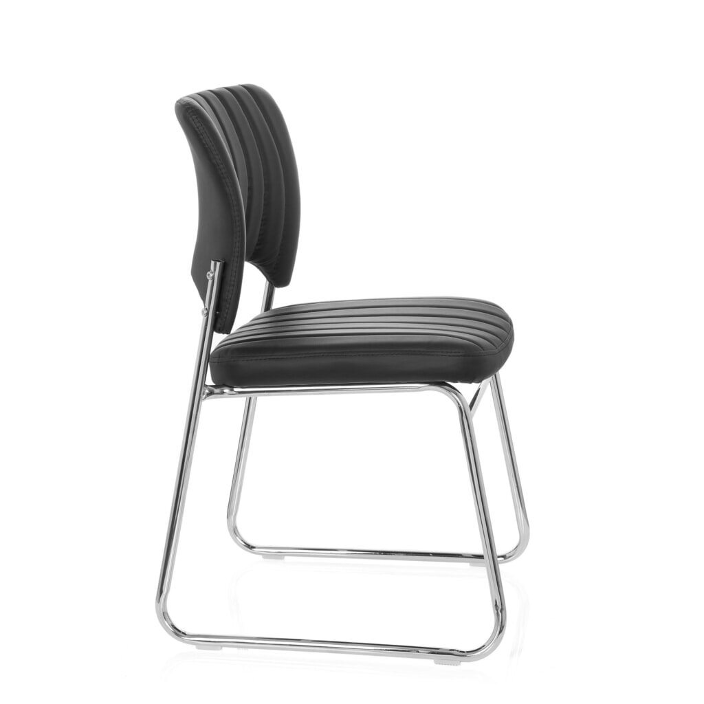 Chaise de conférence / chaise-visiteur hjh OFFICE CASPI V PU, noir N° de l'image du produit 3 : Chaise de conférence / chaise-visiteur hjh OFFICE CASPI V PU, noir