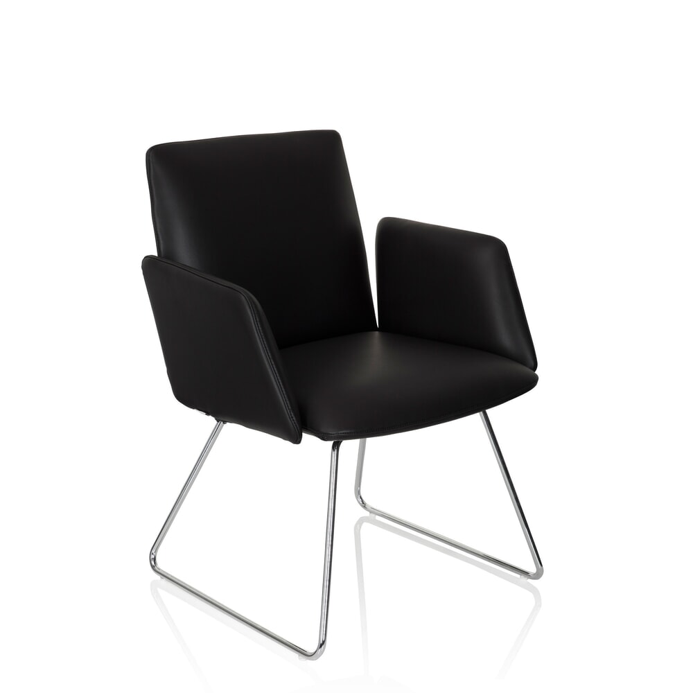 N° de l'image du produit 8 : Chaise-visiteur / chaise à patins hjh OFFICE DESIGNIA V similicuir, noir