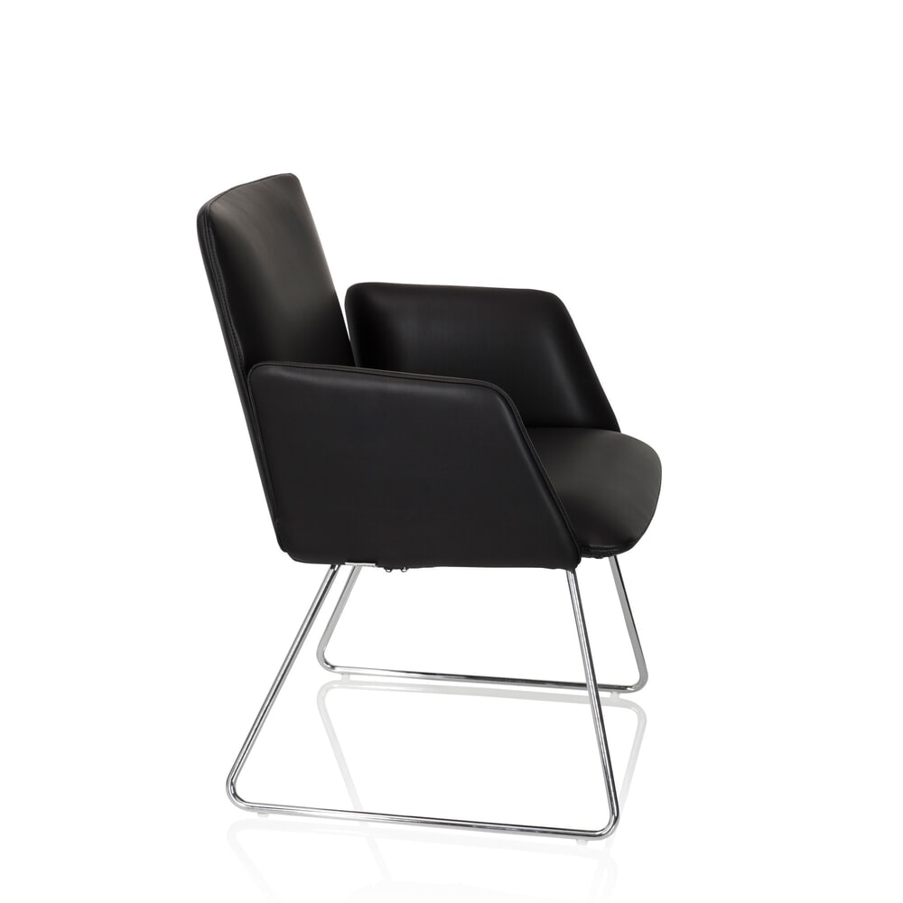 N° de l'image du produit 9 : Chaise-visiteur / chaise à patins hjh OFFICE DESIGNIA V similicuir, noir