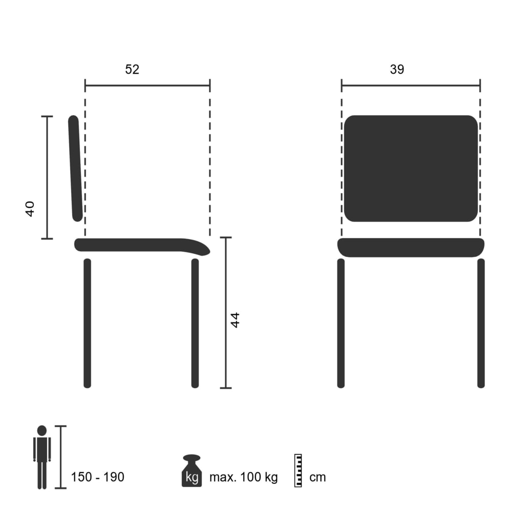 N° de l'image du produit 5 : Chaise de conférence / chaise à patins hjh OFFICE KOLTA V PU, noir