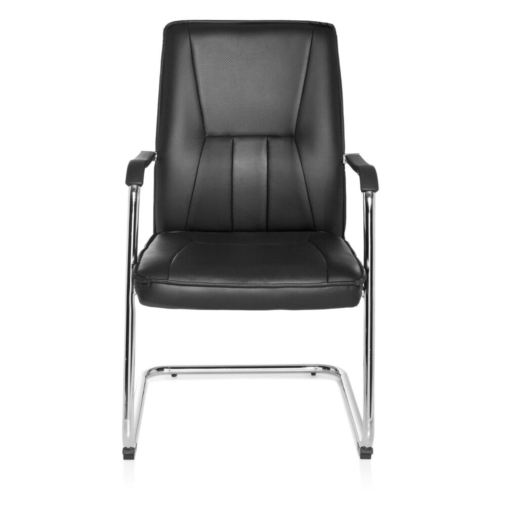 N° de l'image du produit 1 : Chaise de conférence / chaise-visiteur hjh OFFICE TILA V PU, noir