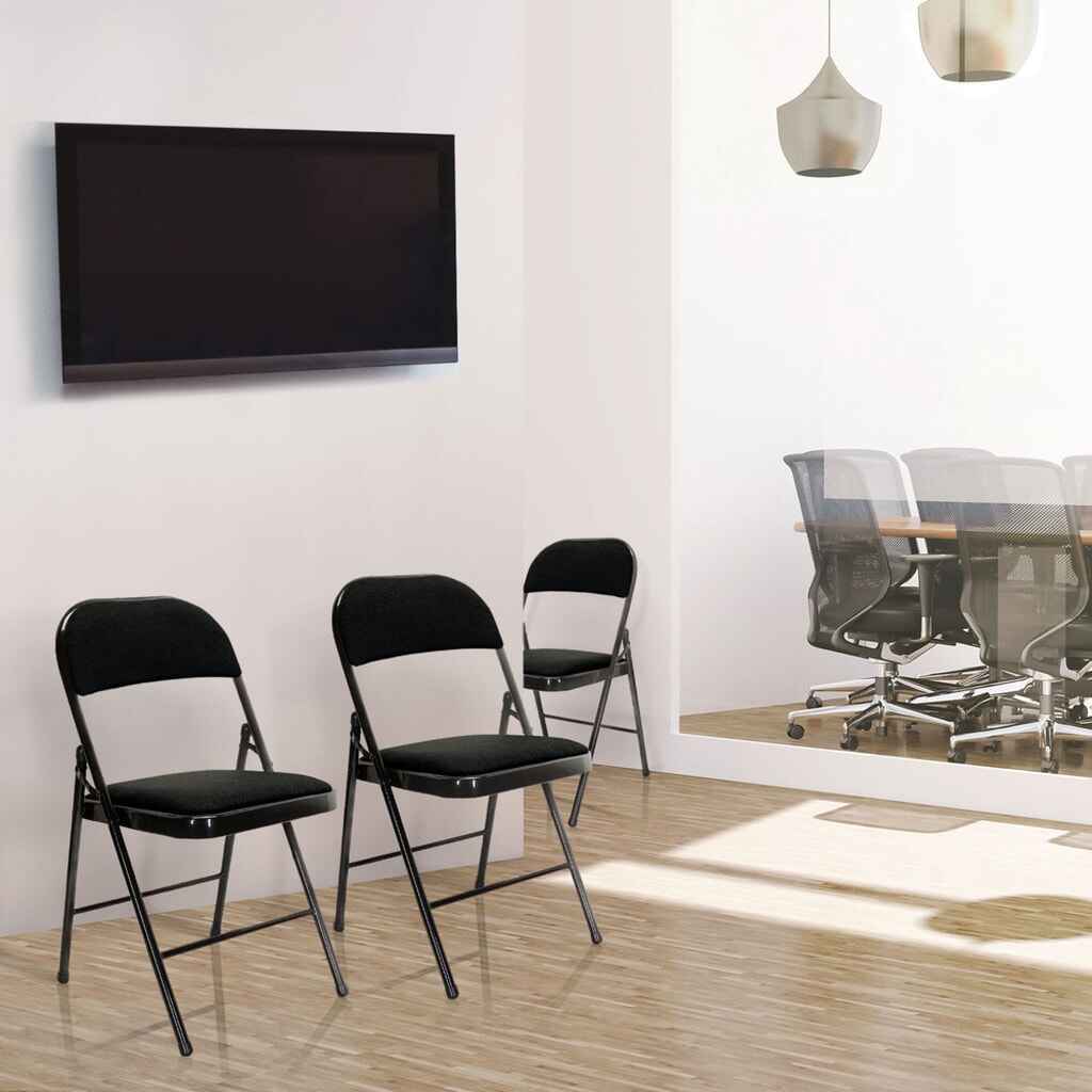 Chaise de conférence / chaise-visiteur / chaise pliante hjh OFFICE BANDA V II tissu, noir N° de l'image du produit 4 : Chaise de conférence / chaise-visiteur / chaise pliante hjh OFFICE BANDA V II tissu, noir