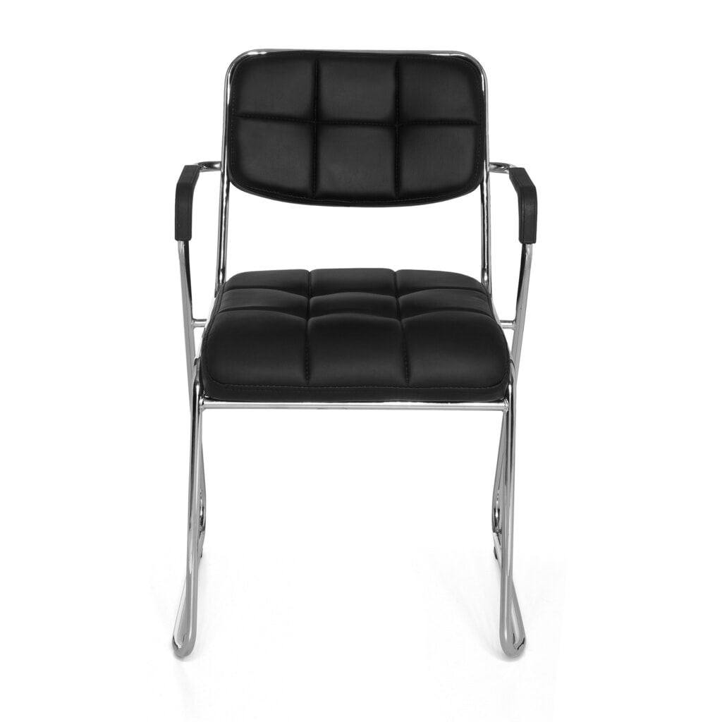 N° de l'image du produit 1 : Chaise de conférence / chaise à patins hjh OFFICE/ ZANTA PU, noir