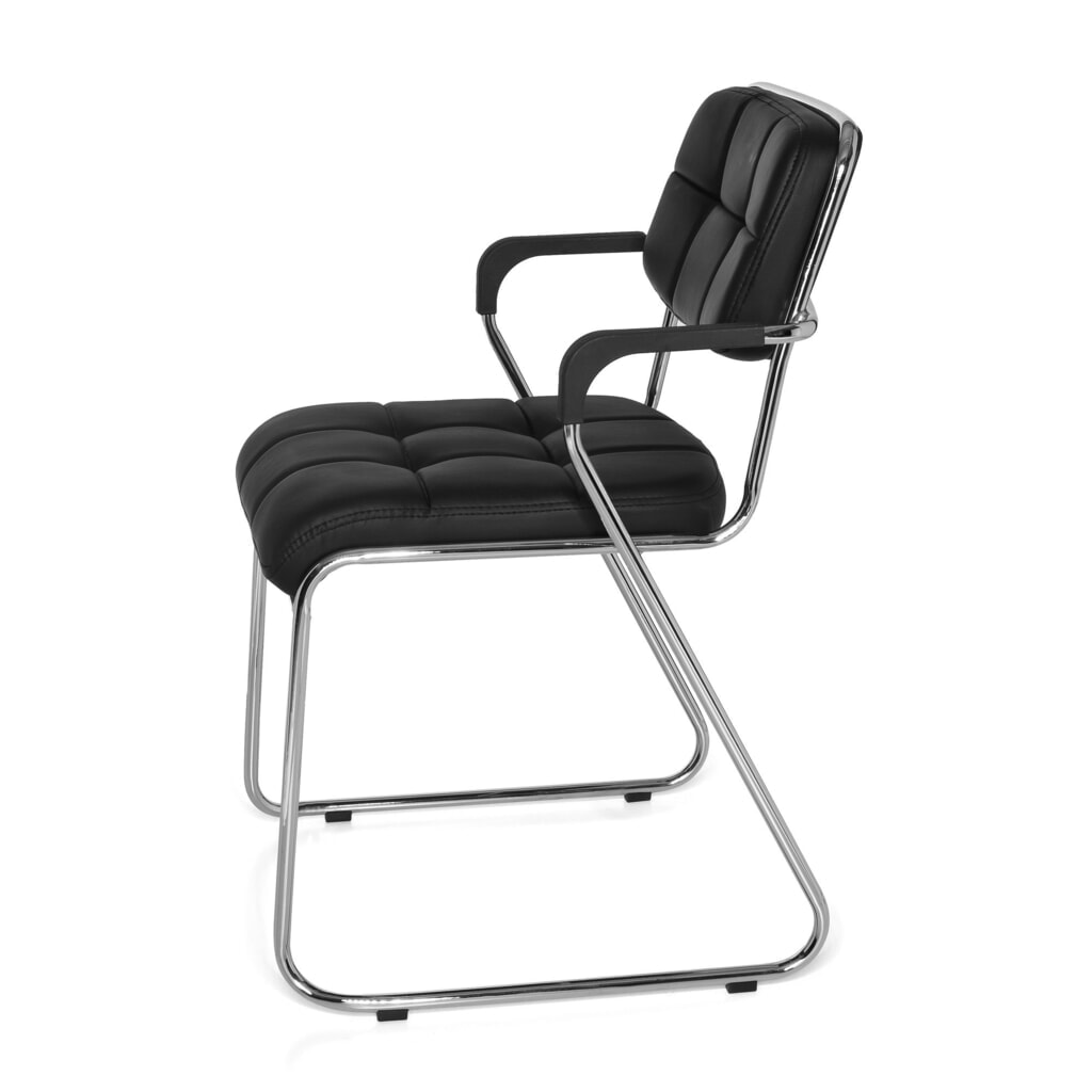 Chaise de conférence / chaise à patins hjh OFFICE/ ZANTA PU, noir N° de l'image du produit 9 : Chaise de conférence / chaise à patins hjh OFFICE/ ZANTA PU, noir