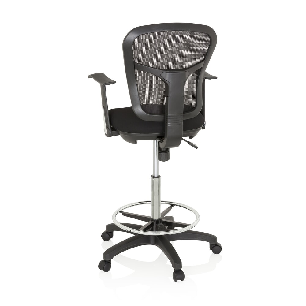 N° de l'image du produit 6 : Siège de travail / siège de comptoir hjh OFFICE TOP WORK 108 tissu/maille, noir