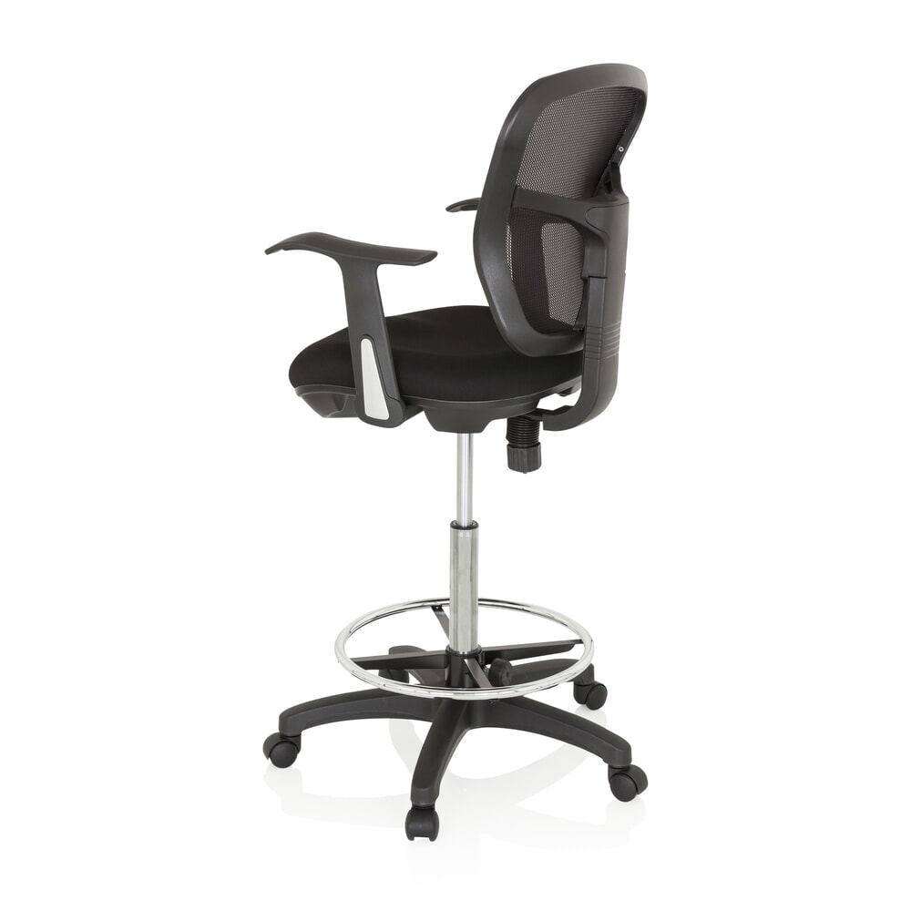 N° de l'image du produit 7 : Siège de travail / siège de comptoir hjh OFFICE TOP WORK 108 tissu/maille, noir