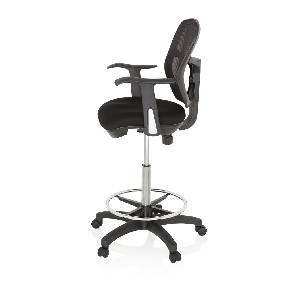 N° de l'image du produit 8 : Siège de travail / siège de comptoir hjh OFFICE TOP WORK 108 tissu/maille, noir