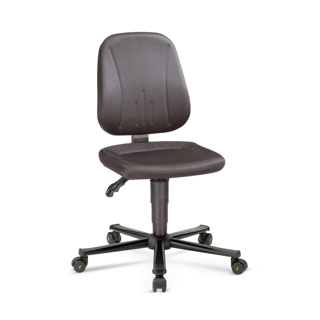 Chaise de travail pivotante bimos ESD, tissu, avec roulettes, noir Illustration du produit: Chaise de travail pivotante bimos ESD, tissu, avec roulettes, noir