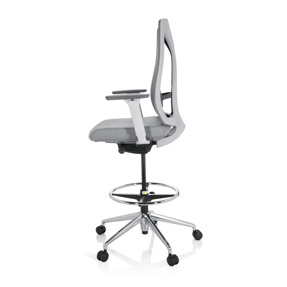 N° de l'image du produit 8 : Siège de travail / tabouret de travail hjh OFFICE HALIFAX WORK tissu/maille, gris