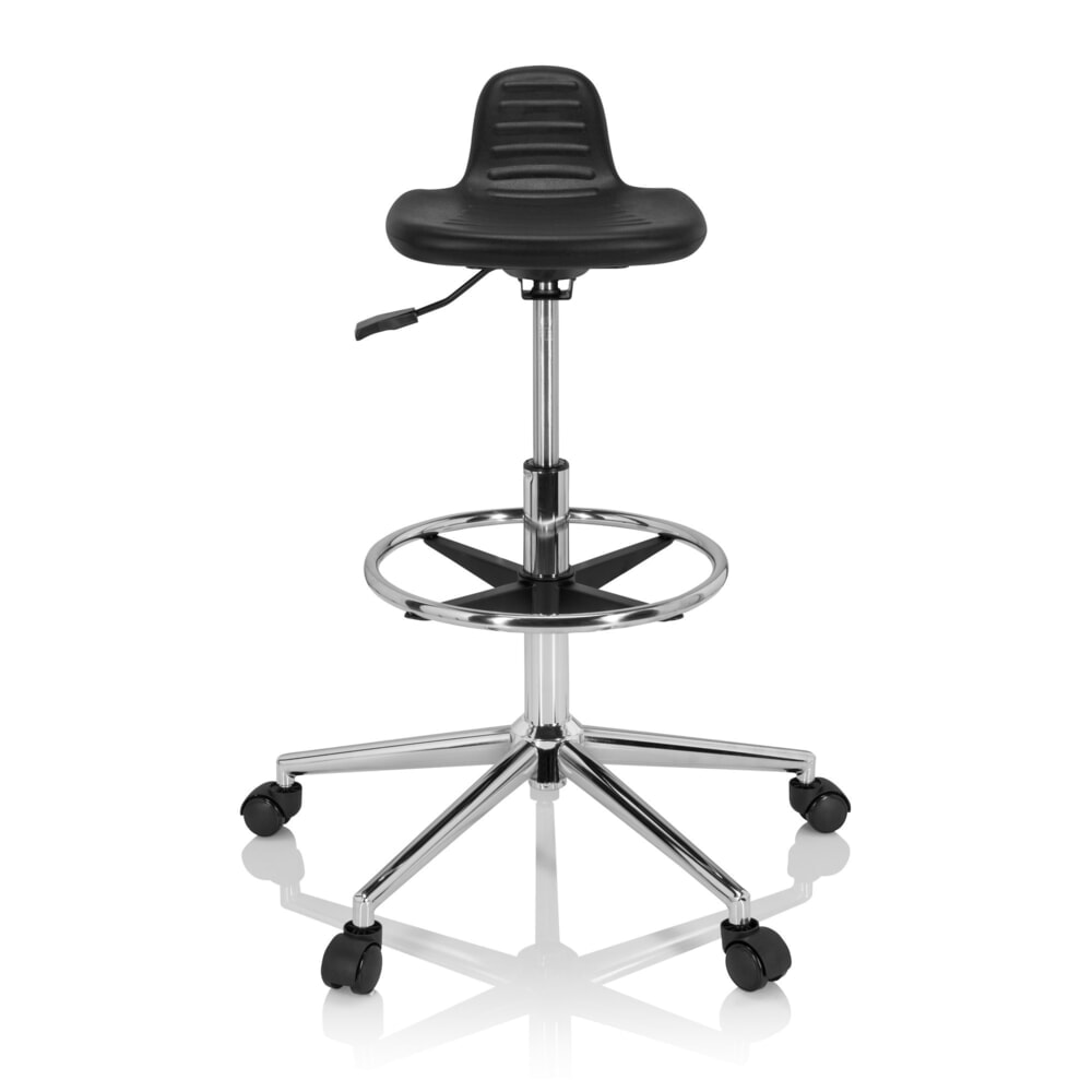 N° de l'image du produit 1 : Siège de travail / tabouret de travail hjh OFFICE TOP WORK 3 I mousse rigide, noir