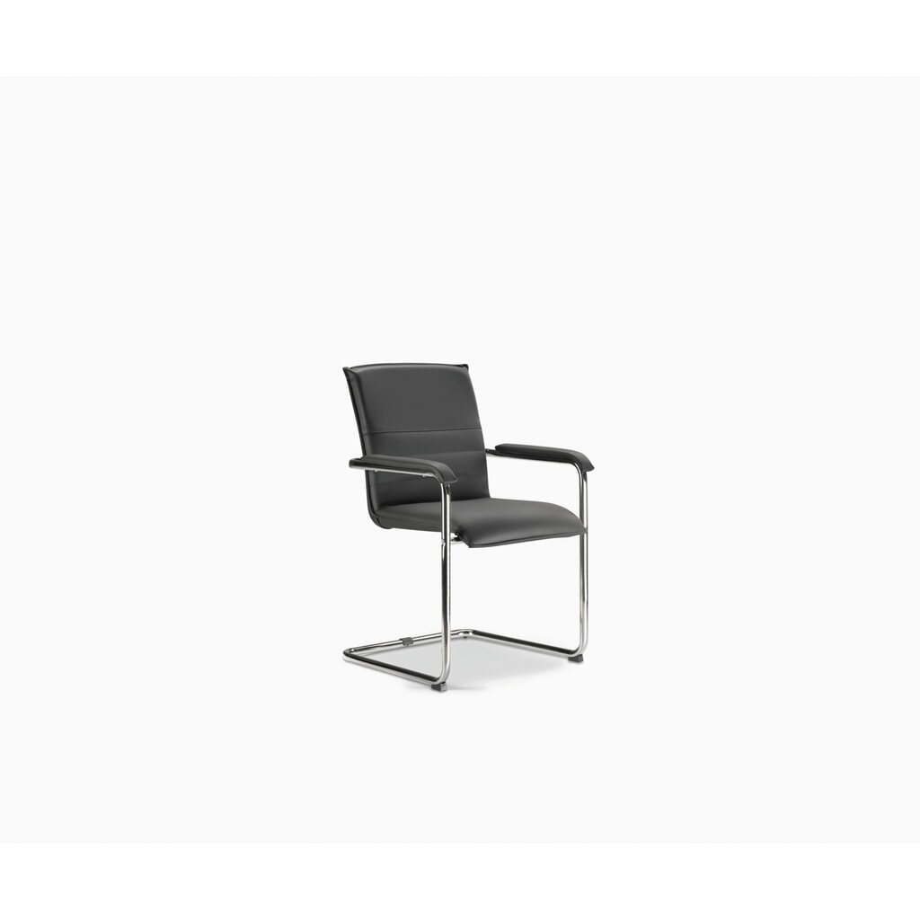 N° de l'image du produit 1 : Chaise-visiteur Cubika de BISLEY, fauteuil suspendu, dossier en mesh, empilable par 3