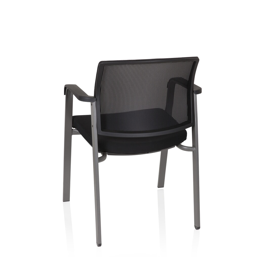 Chaise-visiteur / chaise de conférence hjh OFFICE MEET gris maille/tissu, noir N° de l'image du produit 9 : Chaise-visiteur / chaise de conférence hjh OFFICE MEET gris maille/tissu, noir