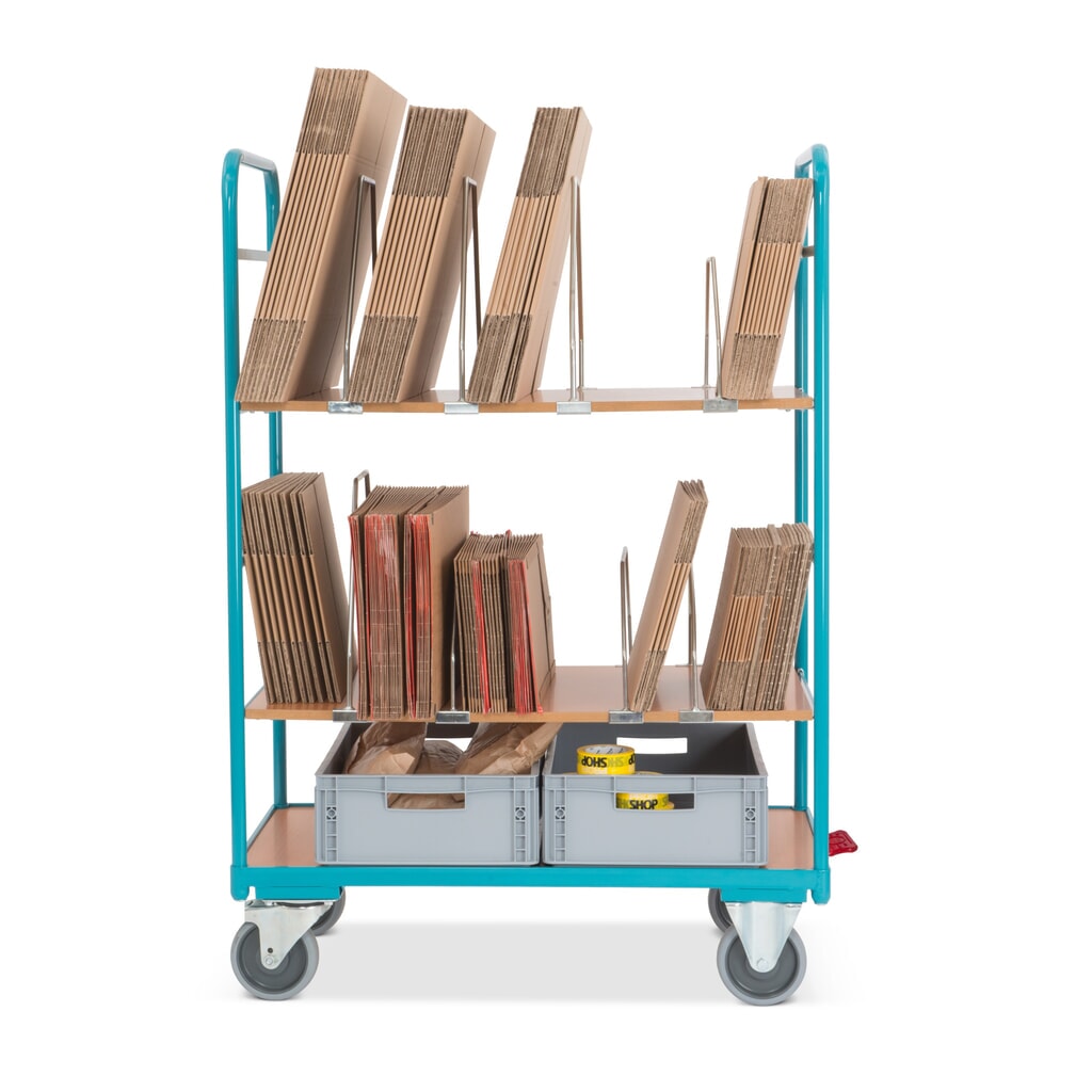 Chariot à cartons Ameise®, 2 plateaux variables de 995 x 585 mm N° de l'image du produit 5 : Chariot à cartons Ameise®, 2 plateaux variables de 995 x 585 mm