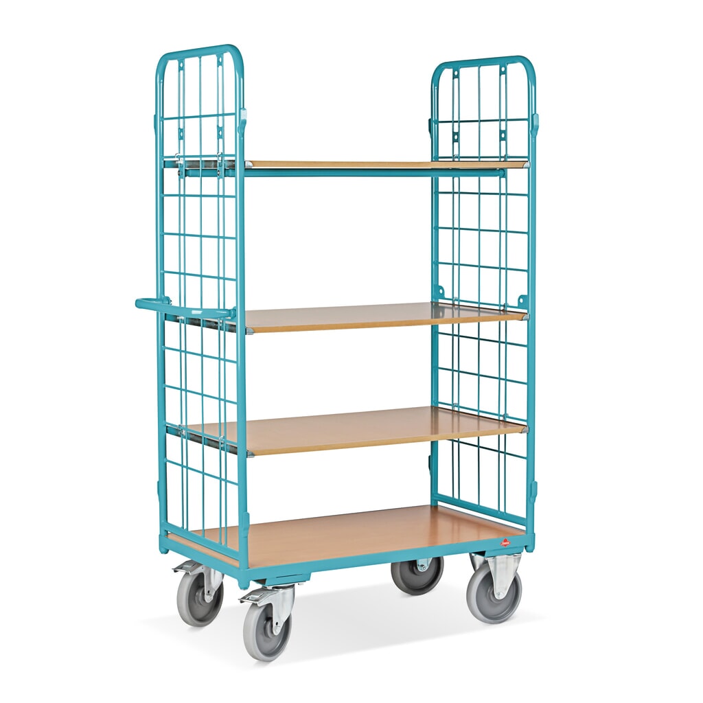 Chariot à étagères Ameise®, grillagé, sans paroi arrière, 4 étages à 1.000 x 600 mm N° de l'image du produit 3 : Chariot à étagères Ameise®, grillagé, sans paroi arrière, 4 étages à 1.000 x 600 mm