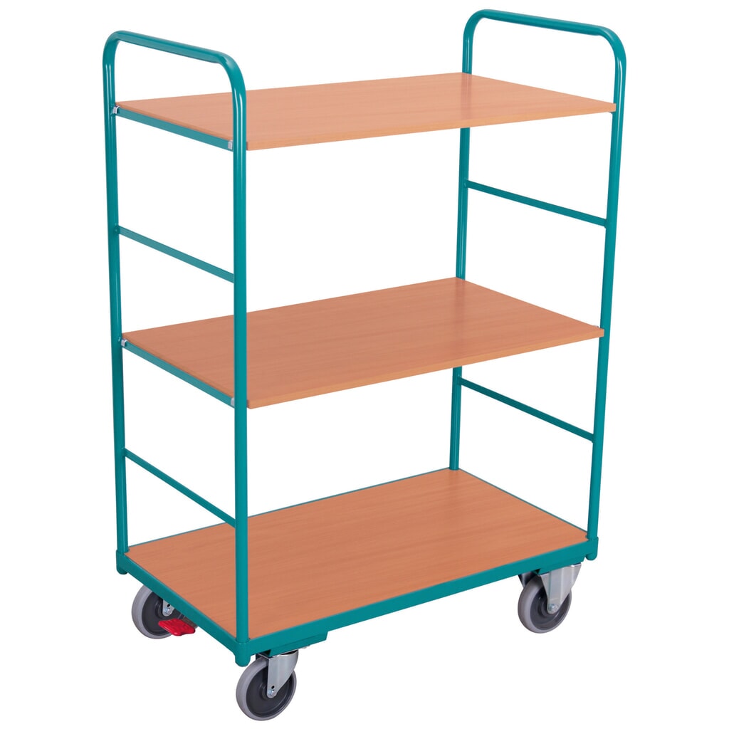 Chariot à étages Ameise®, capacité de charge de 250 kg, ouvert de tous les côtés, 3 tablettes de 1 000 x 600 mm N° de l'image du produit 1 : Chariot à étages Ameise®, capacité de charge de 250 kg, ouvert de tous les côtés, 3 tablettes de 1 000 x 600 mm