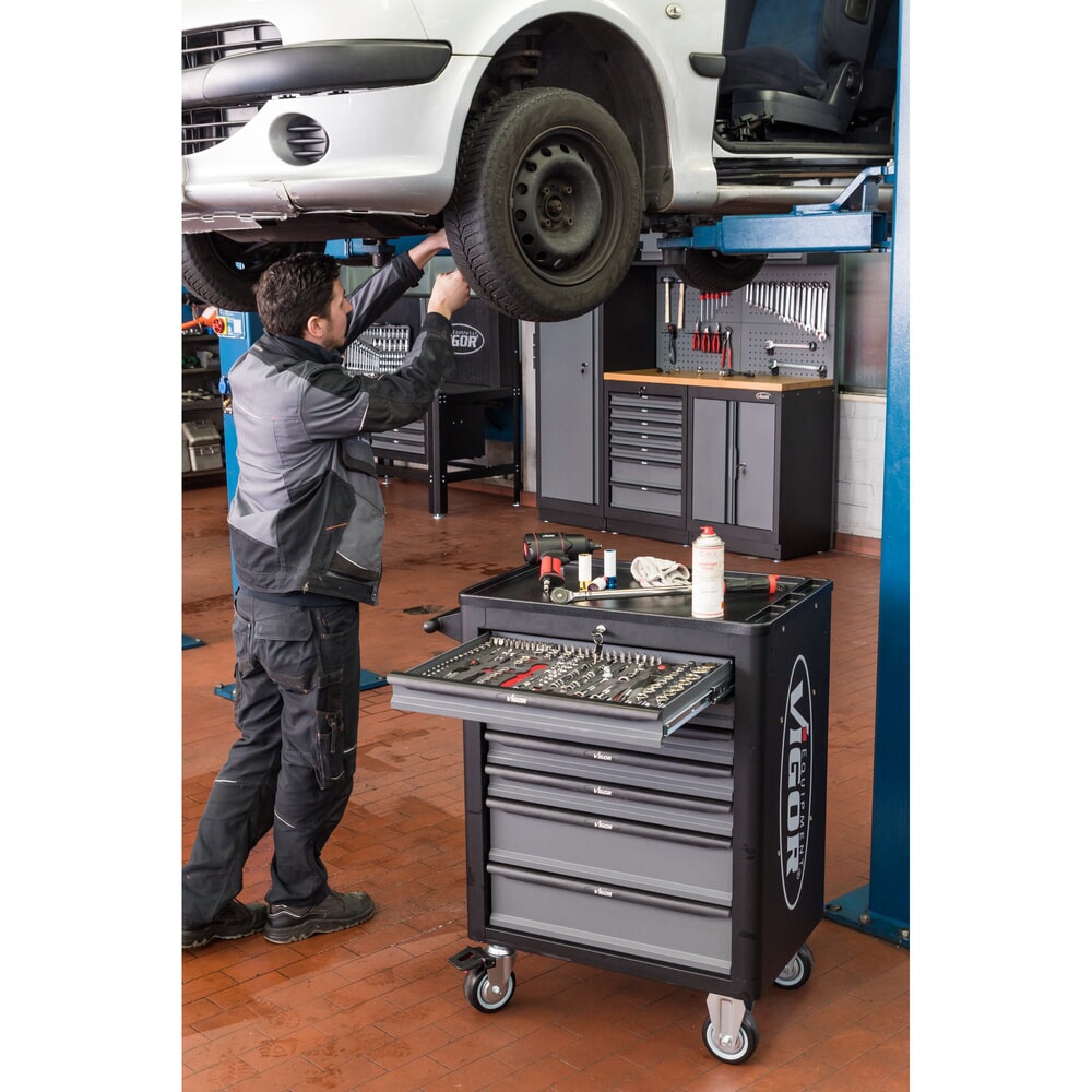 N° de l'image du produit 2 : Chariot à outils VIGOR® 1000, 7 tiroirs, vide