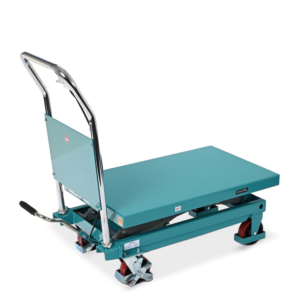 N° de l'image du produit 8 : Chariot à table élévatrice à ciseaux Ameise®, arceau fixe, capacité de charge 500 kg, 850 x 500 mm