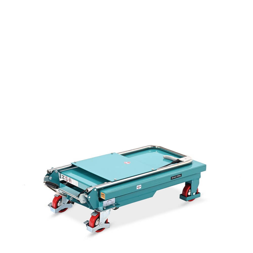 N° de l'image du produit 8 : Chariot à table élévatrice à ciseaux Ameise®, arceau rabattable, capacité de charge 150 kg, 700 x 450 mm