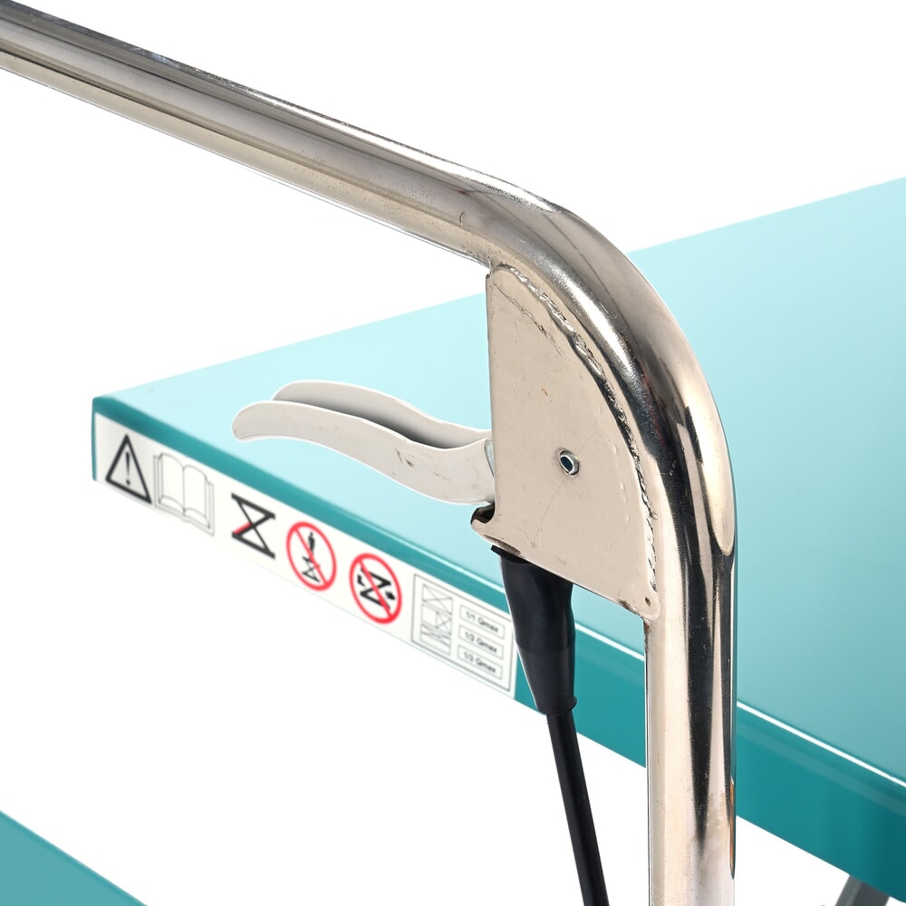 N° de l'image du produit 13 : Chariot à table élévatrice à ciseaux Ameise®, arceau rabattable, capacité de charge 150 kg, 700 x 450 mm