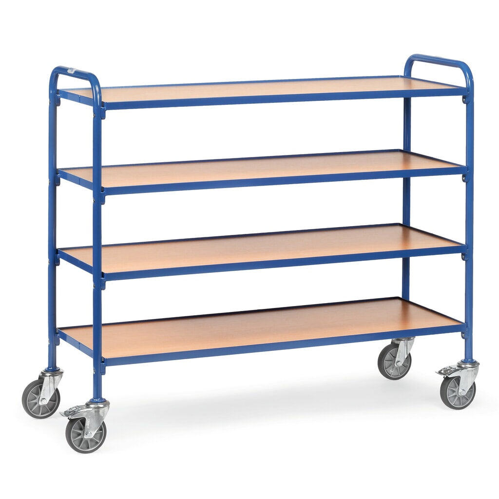 Illustration du produit: Chariot à usage multiple pour bacs à bec fetra®, avec plaques de fond de 1 250 x 470 mm