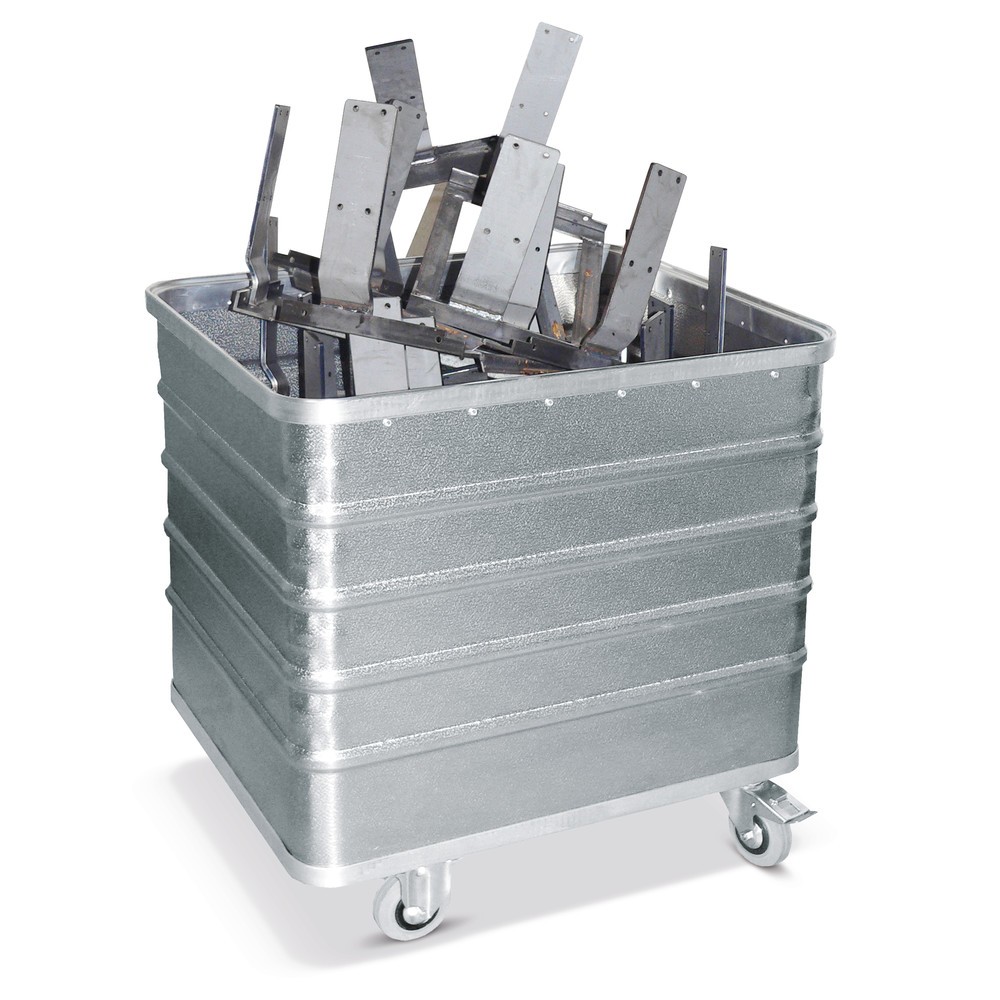 N° de l'image du produit 3 : Chariot-caisse en aluminium avec parois pleines, volume 229 litres