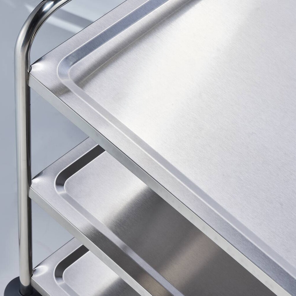 N° de l'image du produit 3 : Chariot de service Stalgast en acier inoxydable, avec trois étagères, 860 x 540 x 920 mm (L x P x H)
