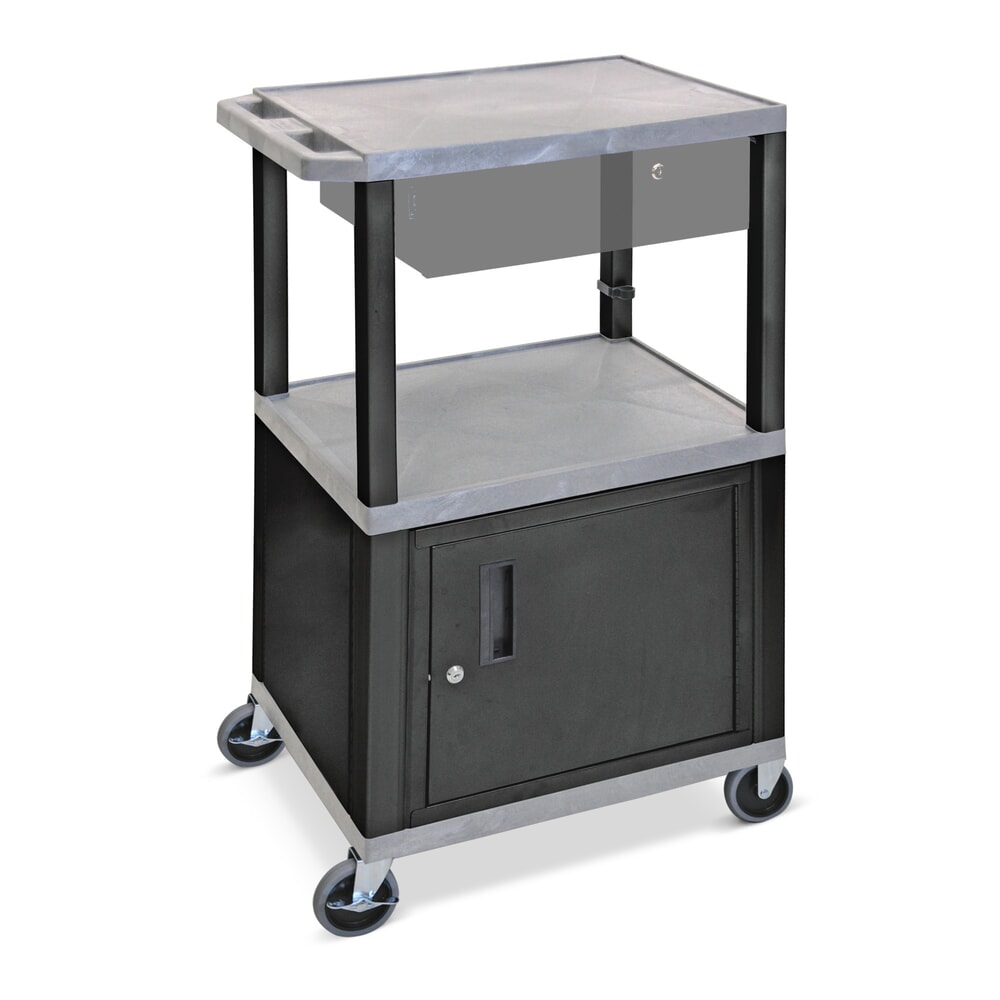 Illustration du produit: Chariot de transport en plastique BASIC avec meuble bas, gris