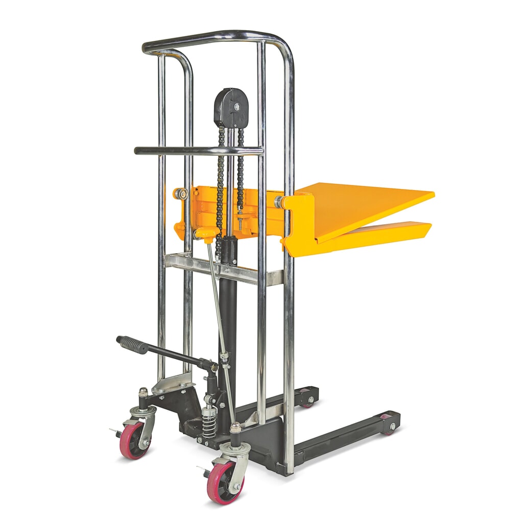 Chariot élévateur à plate-forme, manuel, plage d'élévation 85 à 850 mm, capacité de charge 400 kg Illustration du produit: Chariot élévateur à plate-forme, manuel, plage d'élévation 85 à 850 mm, capacité de charge 400 kg