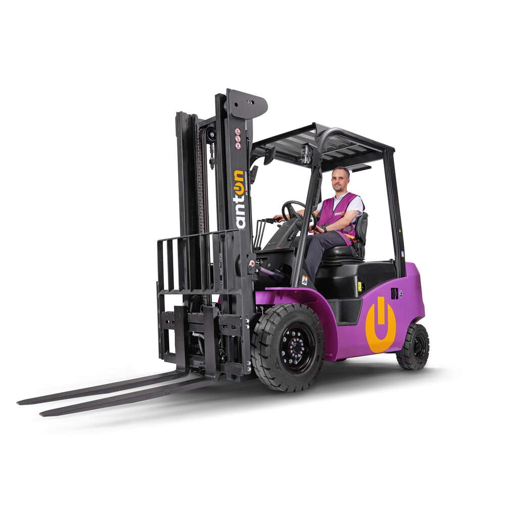 Illustration du produit: AntOn by Jungheinrich chariot élévateur électrique CBH 2.5 avec mât télescopique double, hauteur de levage 3 300 mm, capacité de charge 2.500 kg, y compris chargeur externe 80 V, 100 A, CEE, 5 broches