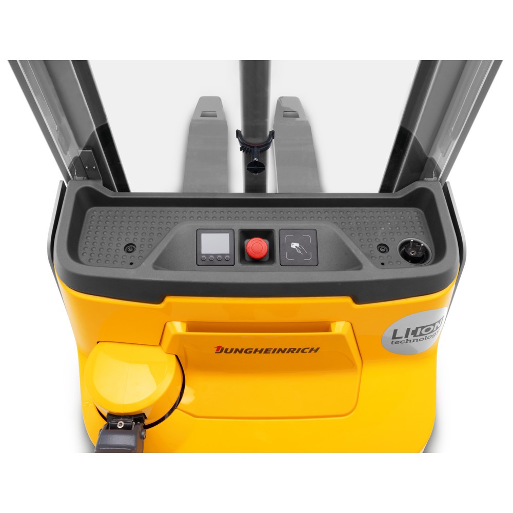 N° de l'image du produit 3 : Gerbeur électrique Jungheinrich EJC110i ZT, mât télescopique double, hauteur de levage 2 590 mm, capacité de charge 1 000 kg, hydraulique proportionnelle