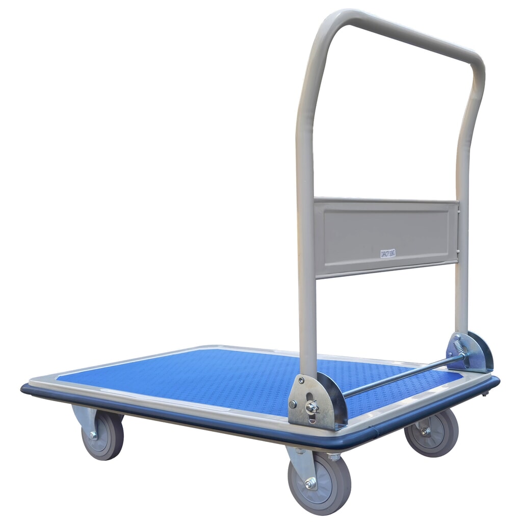 Chariot à plateforme pliante en tôle d'acier capacité de charge 150 kg LxP 480 x 740 mm N° de l'image du produit 8 : Chariot à plateforme pliante en tôle d'acier capacité de charge 150 kg LxP 480 x 740 mm