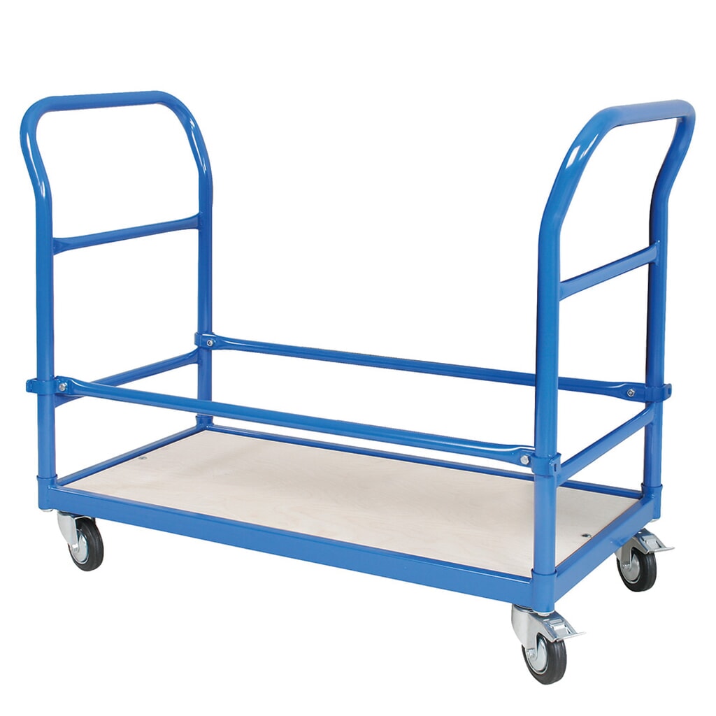 Chariot porte-pneus BASIC, barre de poussée des deux côtés, largeur utile des compartiments 940 mm, capacité de charge 100 kg Illustration du produit: Chariot porte-pneus BASIC, barre de poussée des deux côtés, largeur utile des compartiments 940 mm, capacité de charge 100 kg