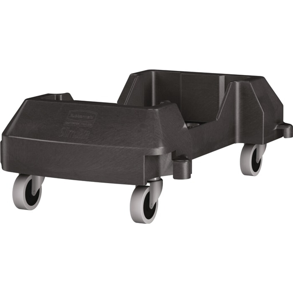 N° de l'image du produit 2 : Chariot avec 4 roulettes pivotantes poubelle de tri 60 l noir RUBBERMAID