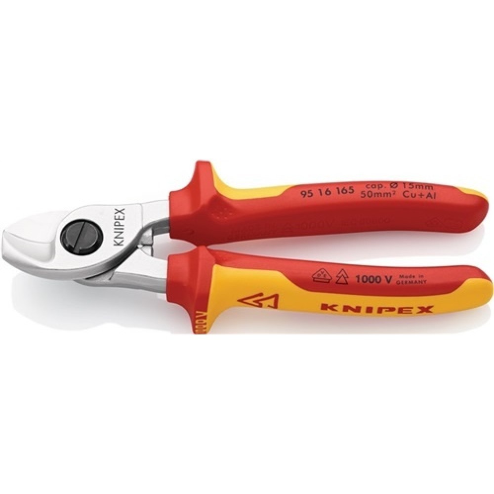 Illustration du produit: Coupe-câble longueur 165 mm tête chromée VDE gaines multicomposant forme 1 KNIPE