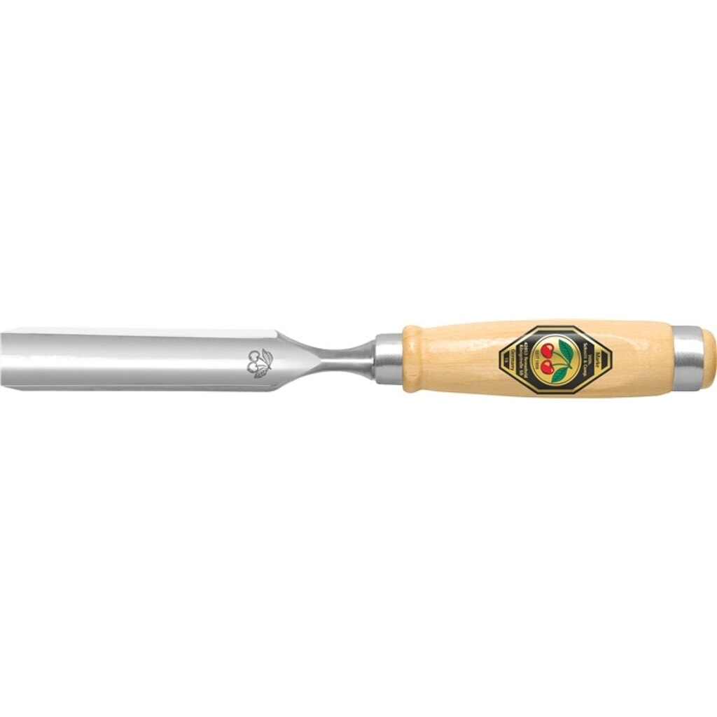 Gouge largeur de lame 6 mm av 2 viroles acier manche en hêtre blanc forme Ulm KI Illustration du produit: Gouge largeur de lame 6 mm av 2 viroles acier manche en hêtre blanc forme Ulm KI