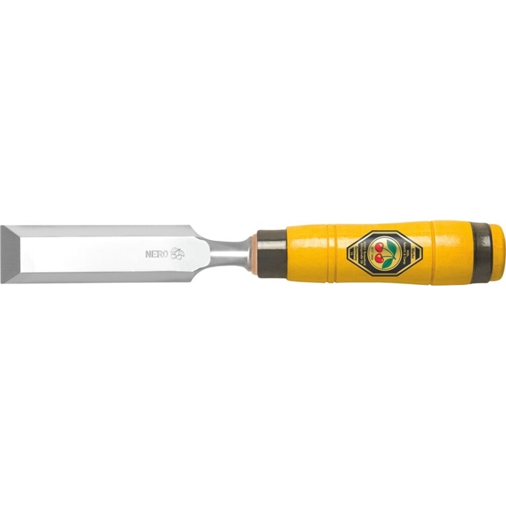 Ciseaux de charpentier l. 28 mm manche en hêtre blanc avec 2 viroles acier versi Illustration du produit: Ciseaux de charpentier l. 28 mm manche en hêtre blanc avec 2 viroles acier versi