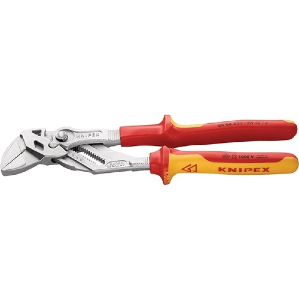 Pince-clé longueur 250 mm envergure 46 mm chromé gaines multicomposant VDE KNIPE Illustration du produit: Pince-clé longueur 250 mm envergure 46 mm chromé gaines multicomposant VDE KNIPE