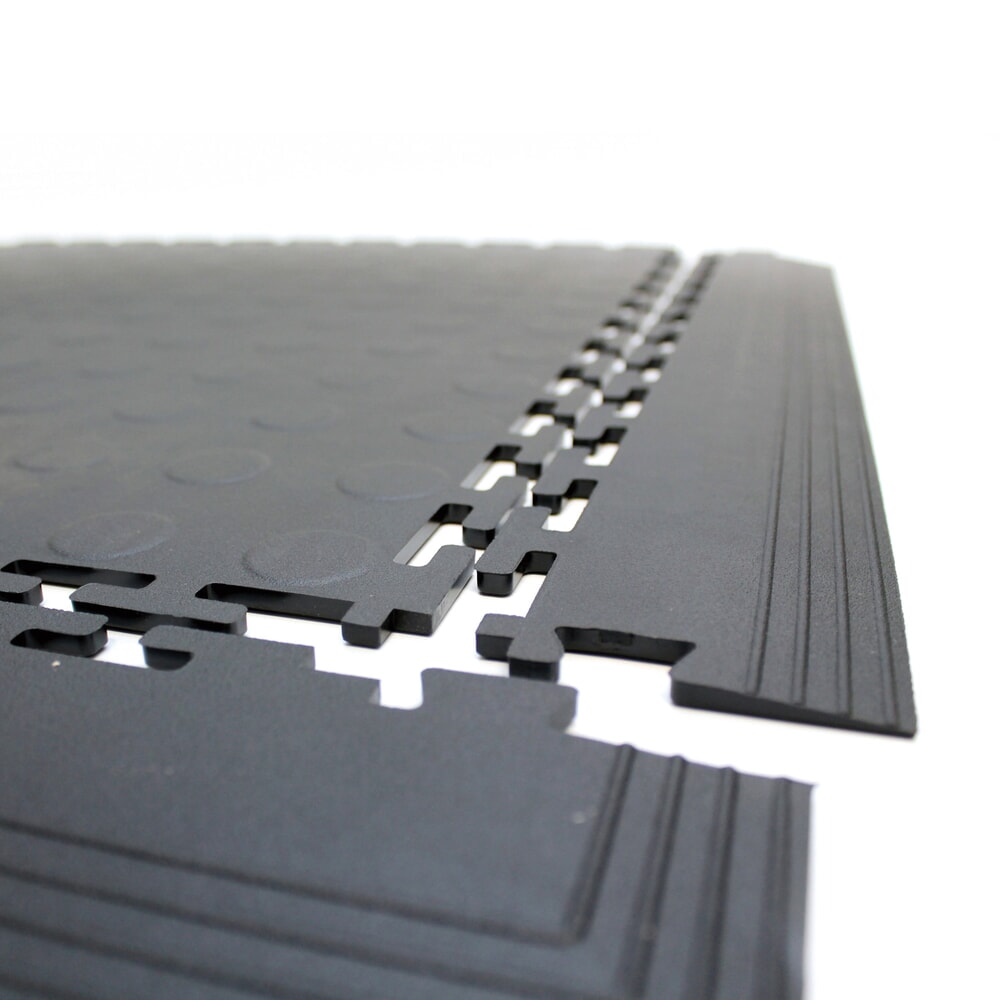 Illustration du produit: COBA Dalle de sol en PVC, aspect picots, lxP 500 x 500 mm, noir
