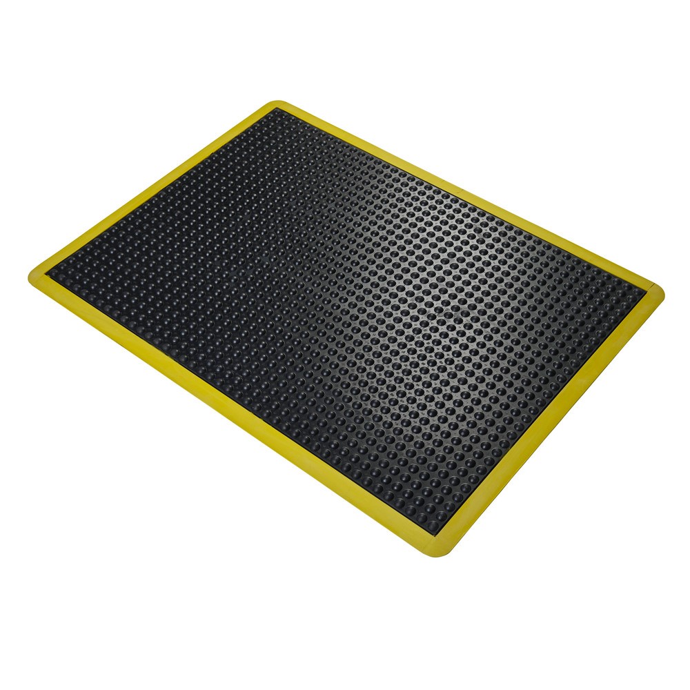 N° de l'image du produit 1 : COBA Tapis anti-fatigue Bubblemat Safety, lxP 600 x 900 mm, noir/jaune