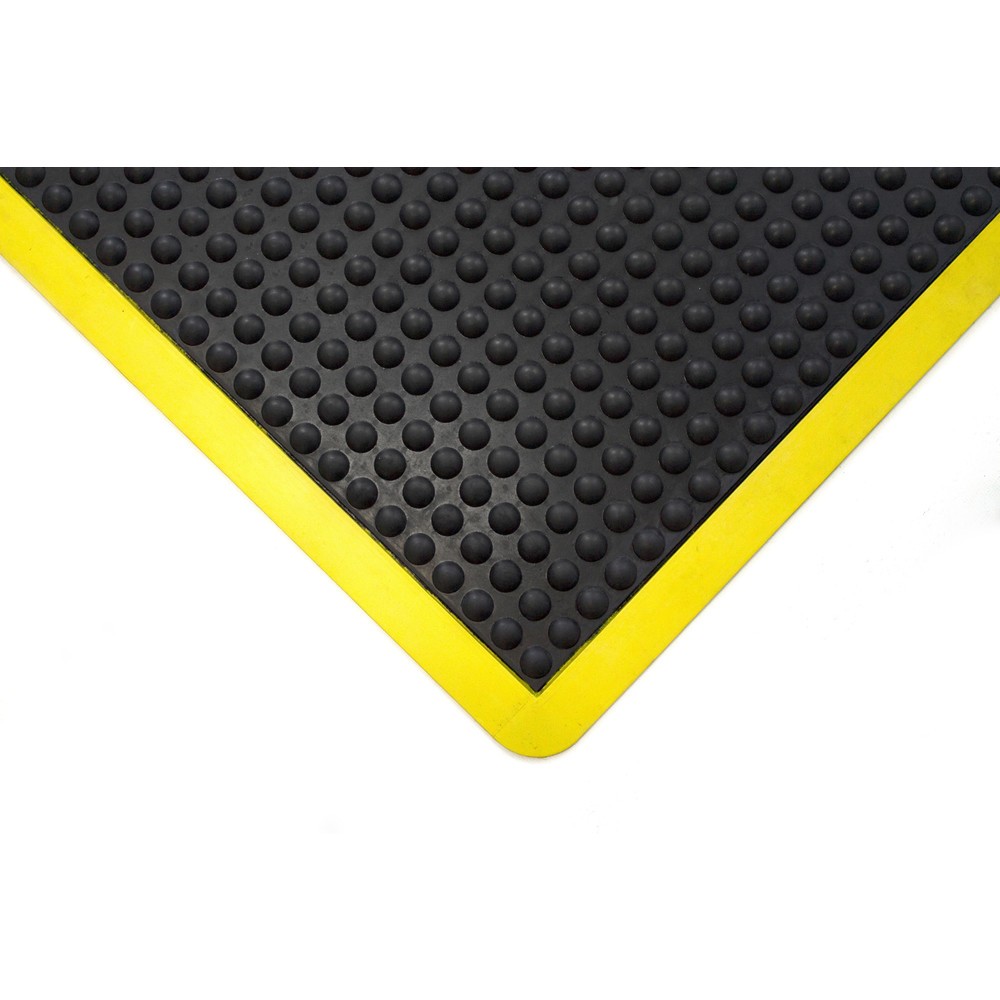 N° de l'image du produit 2 : COBA Tapis anti-fatigue Bubblemat Safety, lxP 600 x 900 mm, noir/jaune