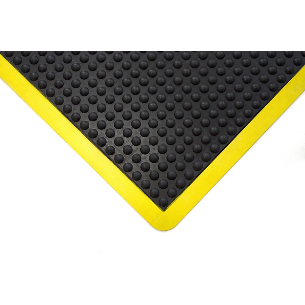 N° de l'image du produit 2 : COBA Tapis anti-fatigue Bubblemat Safety, lxP 900 x 1 200 mm, noir/jaune