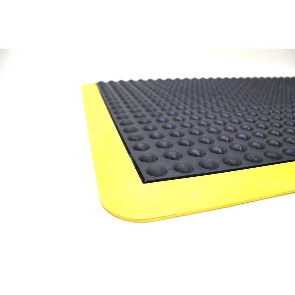 N° de l'image du produit 2 : COBA Tapis anti-fatigue Bubblemat Safety, pièce terminale, lxP 900 x 1 200 mm, noir/jaune