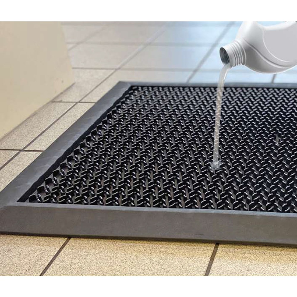 N° de l'image du produit 4 : COBA Tapis désinfectant HygiWell, volume 1,75 l, lxP 800 x 550 mm, noir