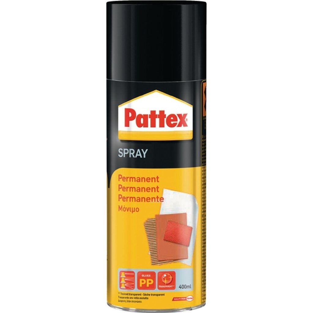 Colle pulvérisateur PATTEX Powerspray transp permanent. /pulvérisateur beige clair 400 ml Illustration du produit: Colle pulvérisateur PATTEX Powerspray transp permanent. /pulvérisateur beige clair 400 ml