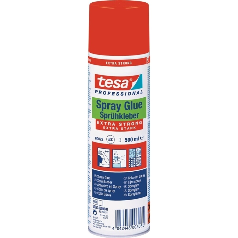 N° de l'image du produit 1 : Colle vaporisateur TESA EXTRA STRONG 60022 blanc 500 ml