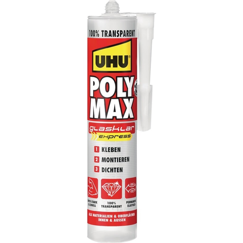 Illustration du produit: Adhésif/mastic UHU POLY MAX EXPRESS cartouche cristalline 300g