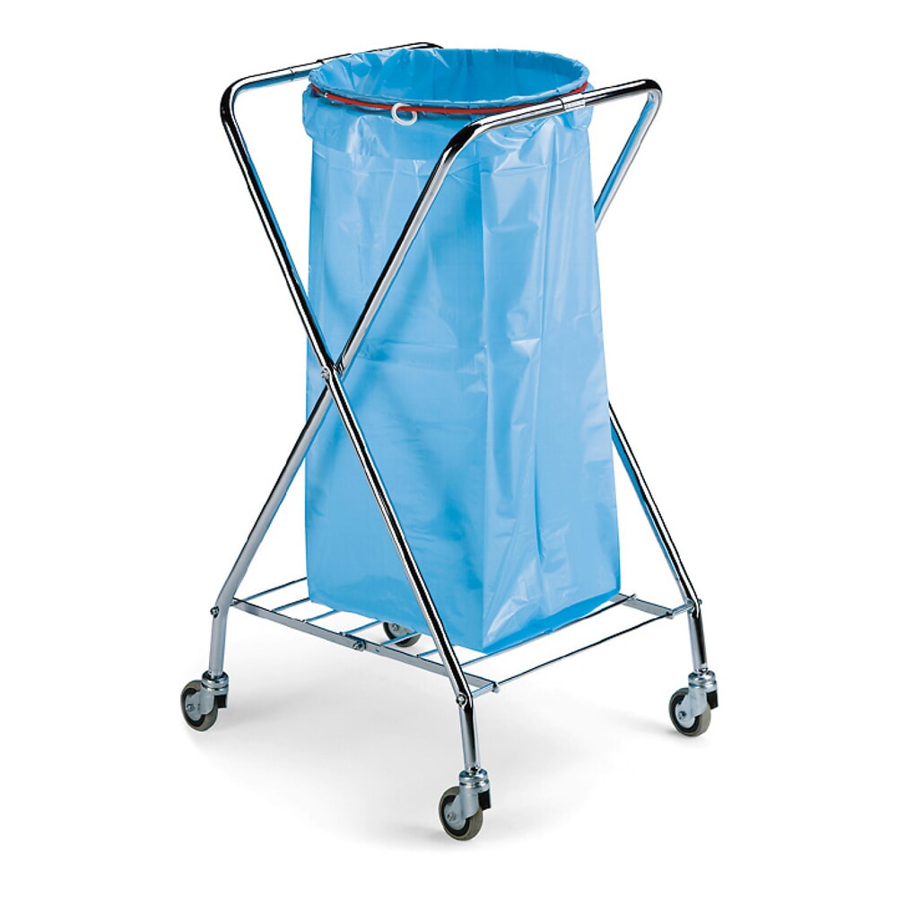 Illustration du produit: Collecteur de déchets Chrome II, rabattable, cadre support rond pour sac poubelle de 120 litres